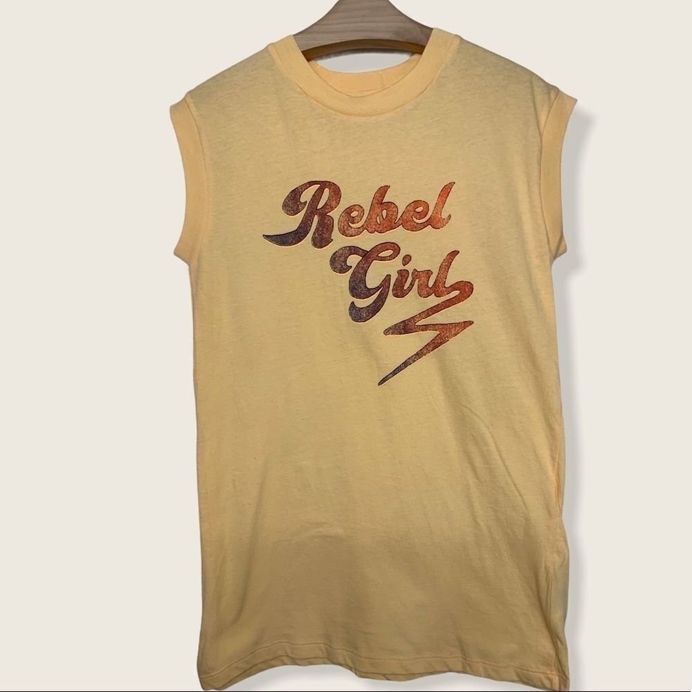 Girl Dangerous Rebel Girl Muscle Tank Size M, Lightweight Cotton Graphic Tee NWT